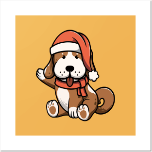 Cute Christmas Dog Posters and Art